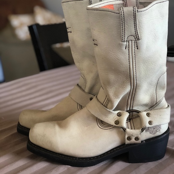 off white biker boots